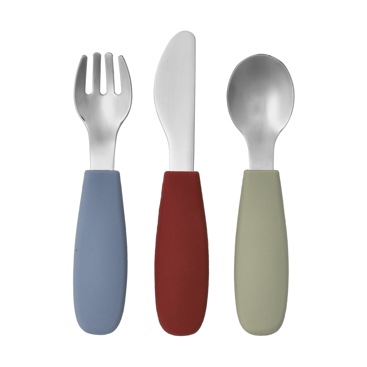 Scandi Living Dine cutlery set silicone 3 pieces Green-Blue