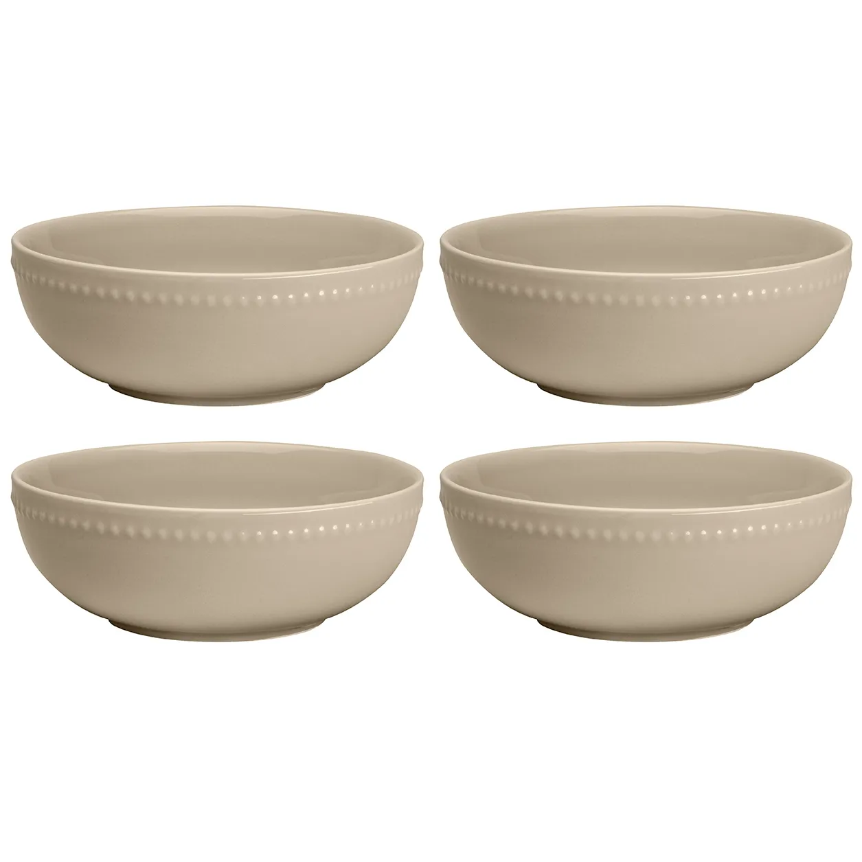 Dots breakfast bowl 60 cl 4-pack, Beige Scandi Living