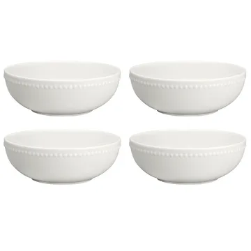Dots breakfast bowl 60 cl 4-pack - Creamy white - Scandi Living