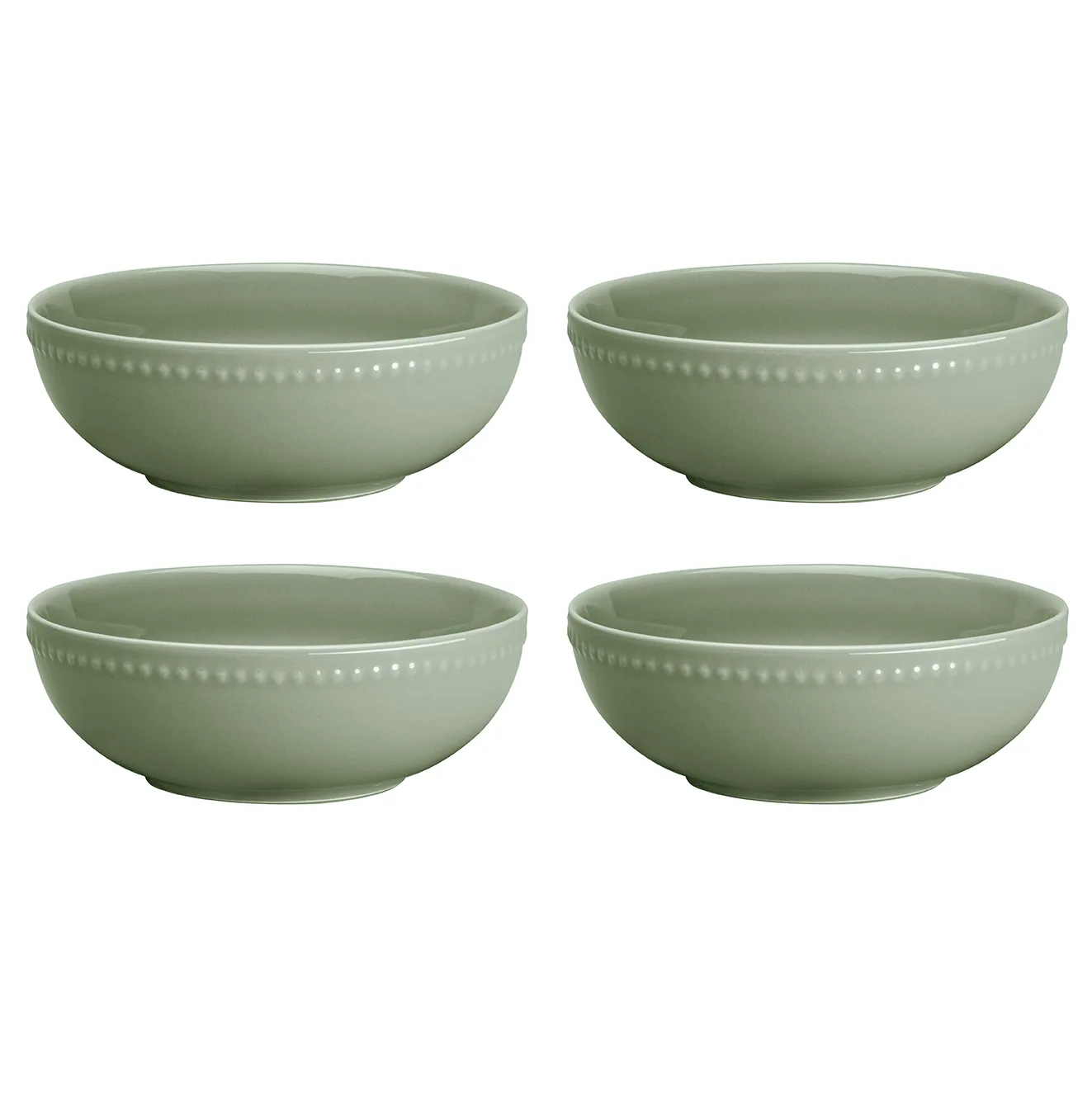 Dots breakfast bowl 60 cl 4-pack, Green Scandi Living