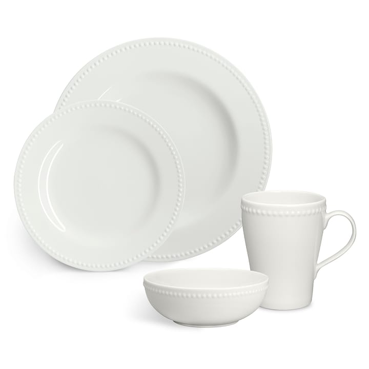 Dots breakfast bowl 60 cl 4-pack - white - Scandi Living