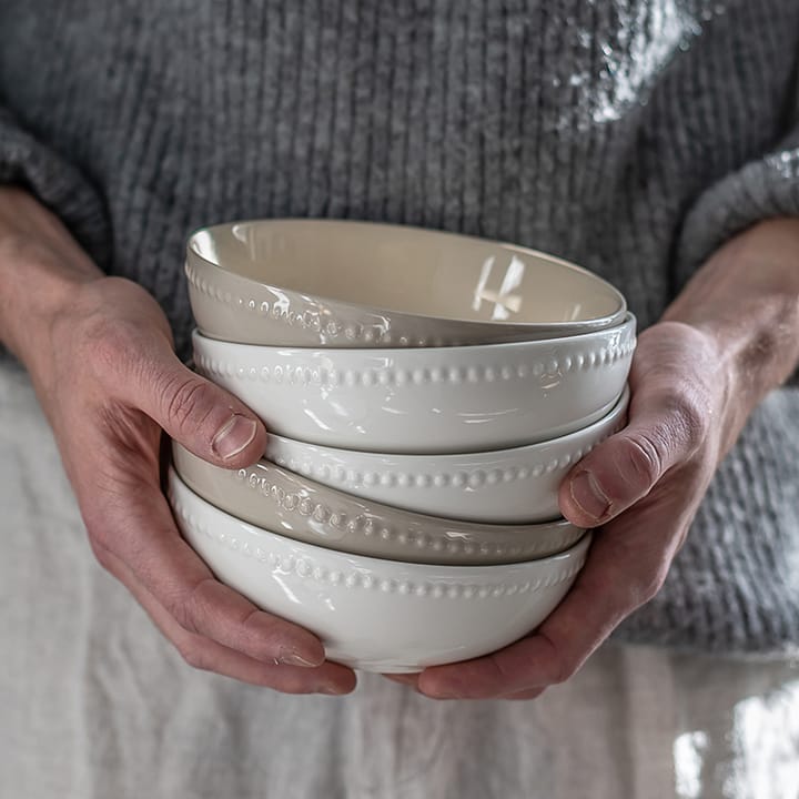 Dots breakfast bowl 60 cl 4-pack - white - Scandi Living
