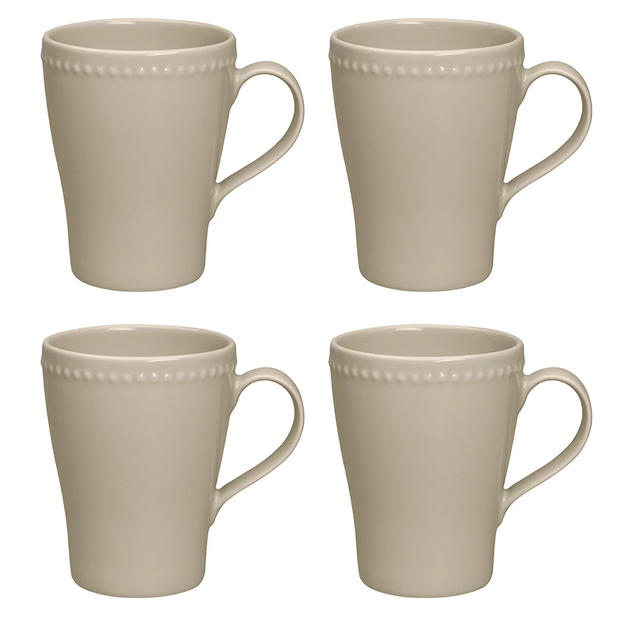 Scandi Living Dots mug 35 cl 4-pack Beige | Scandinavian Design | Coffee cups | Beige