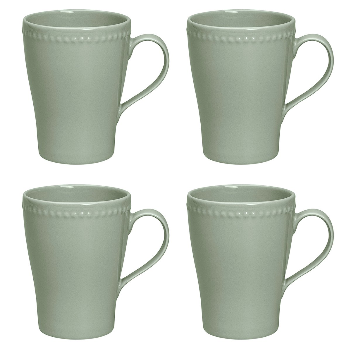 Scandi Living Dots mug 35 cl 4-pack Green | Scandinavian Design | Coffee cups | Green