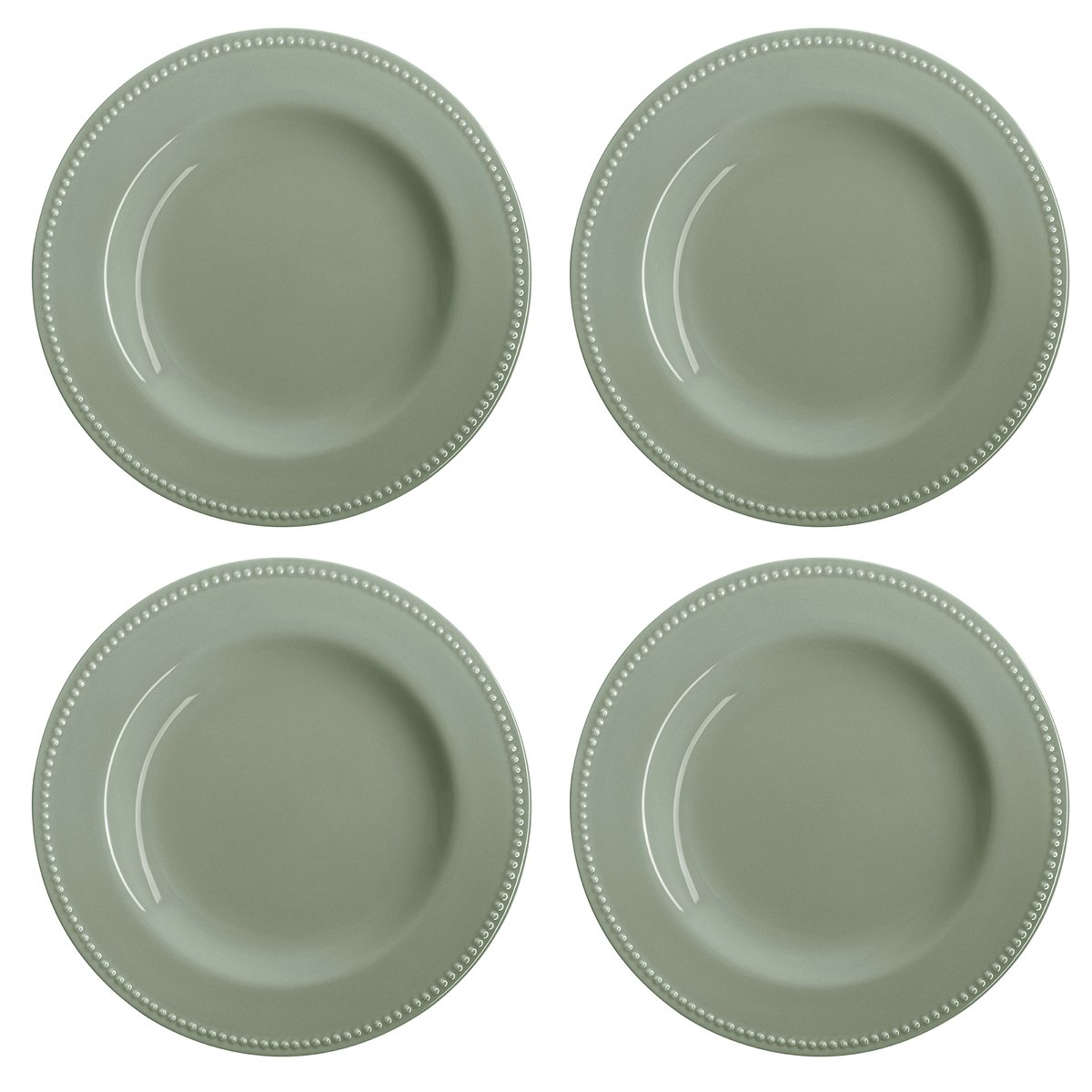 Scandi Living Dots plate 28 cm 4-pack Green | Scandinavian Design | Dinner plates | Green