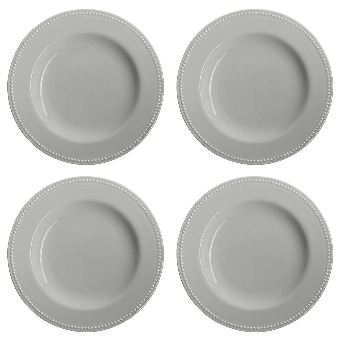 Scandi Living Dots plate 28 cm 4-pack Grey | Scandinavian Design | Dinner plates | Grey