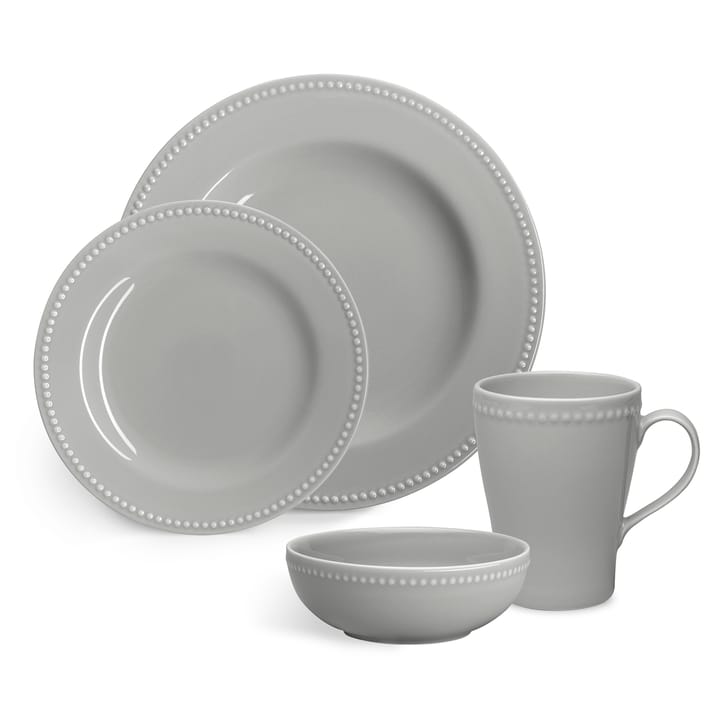 Dots plate 28 cm 4-pack - grey - Scandi Living