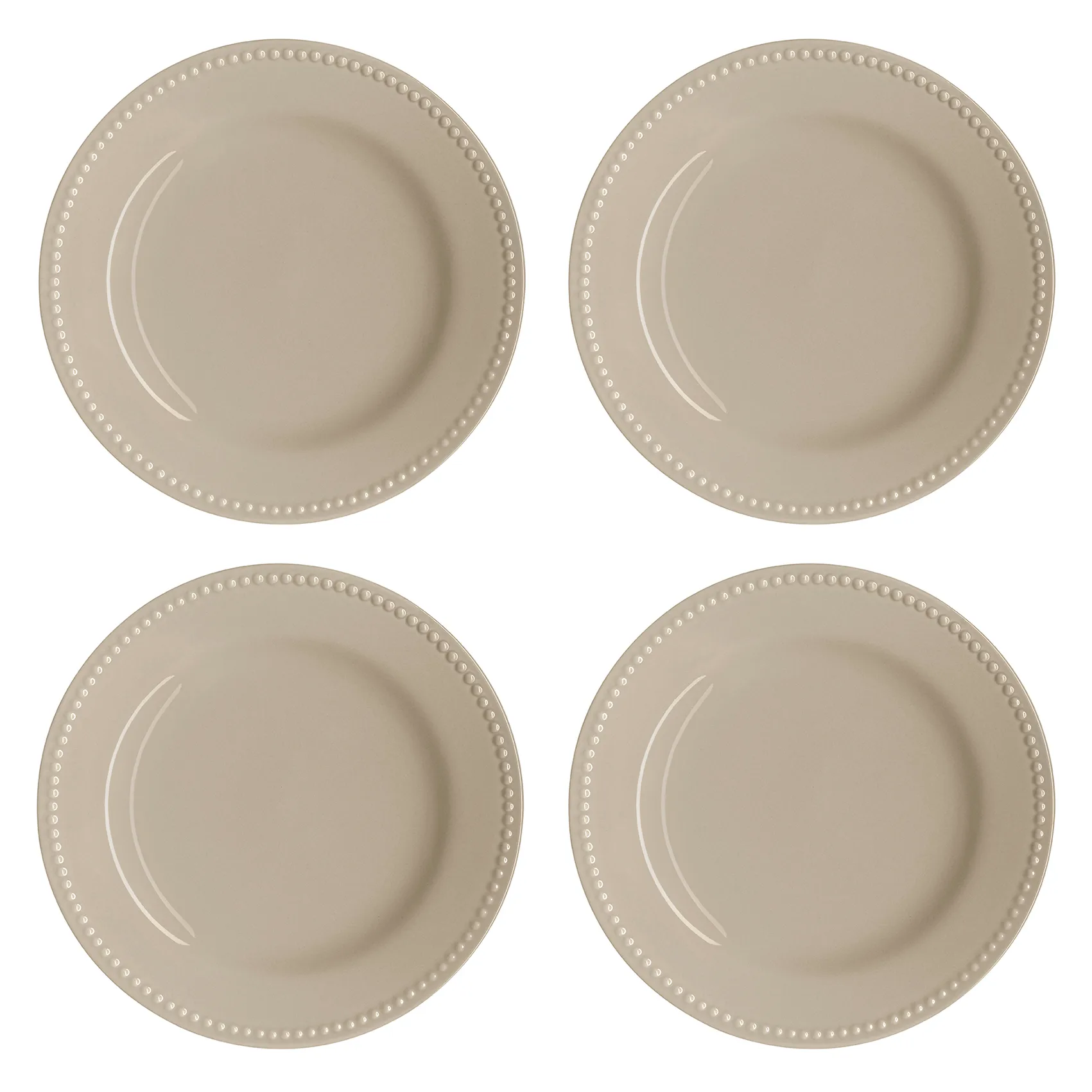Dots small plate 22 cm 4-pack, Beige Scandi Living