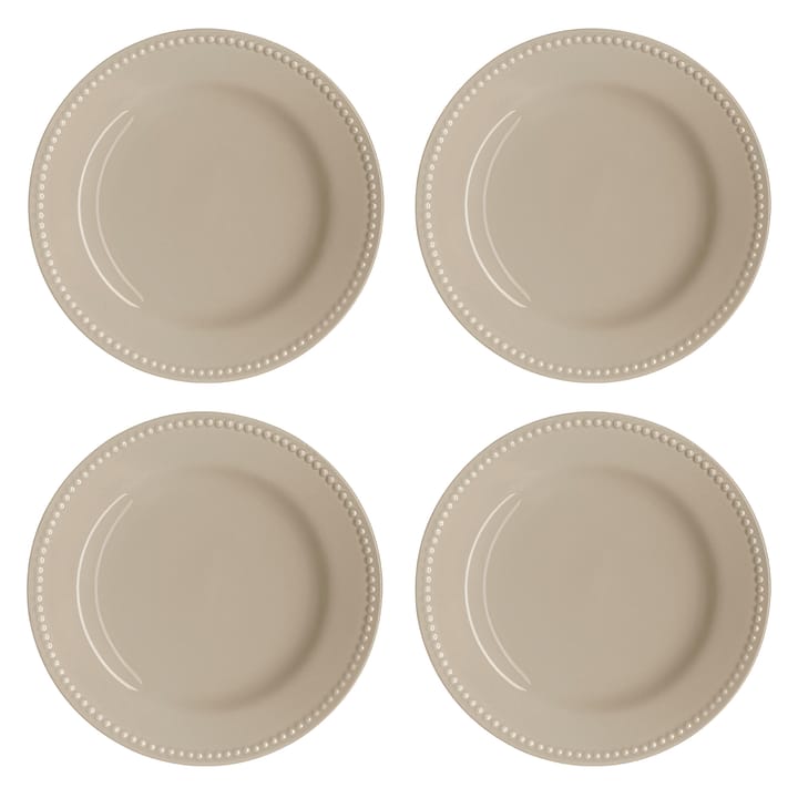Dots small plate 22 cm 4-pack - beige - Scandi Living