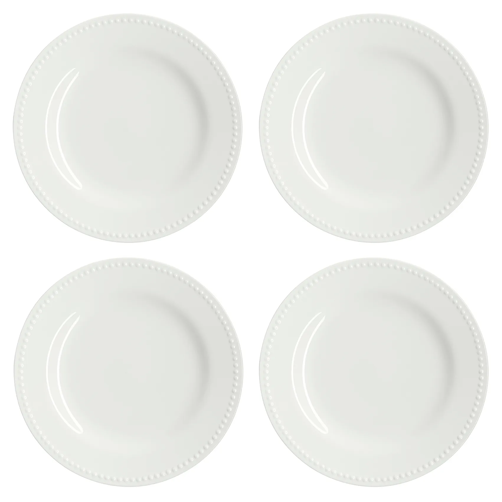 Dots small plate 22 cm 4-pack, Creamy white Scandi Living