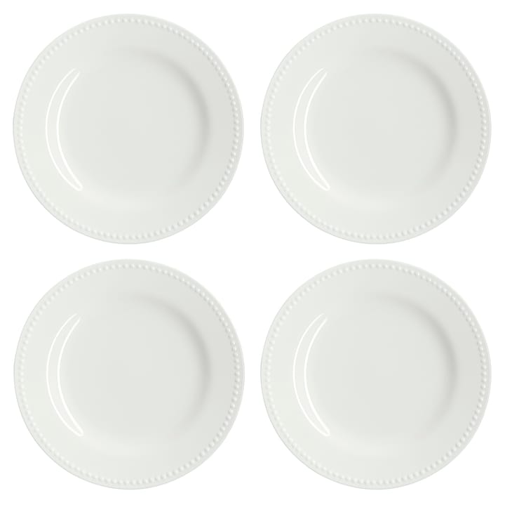 Dots small plate 22 cm 4-pack - Creamy white - Scandi Living