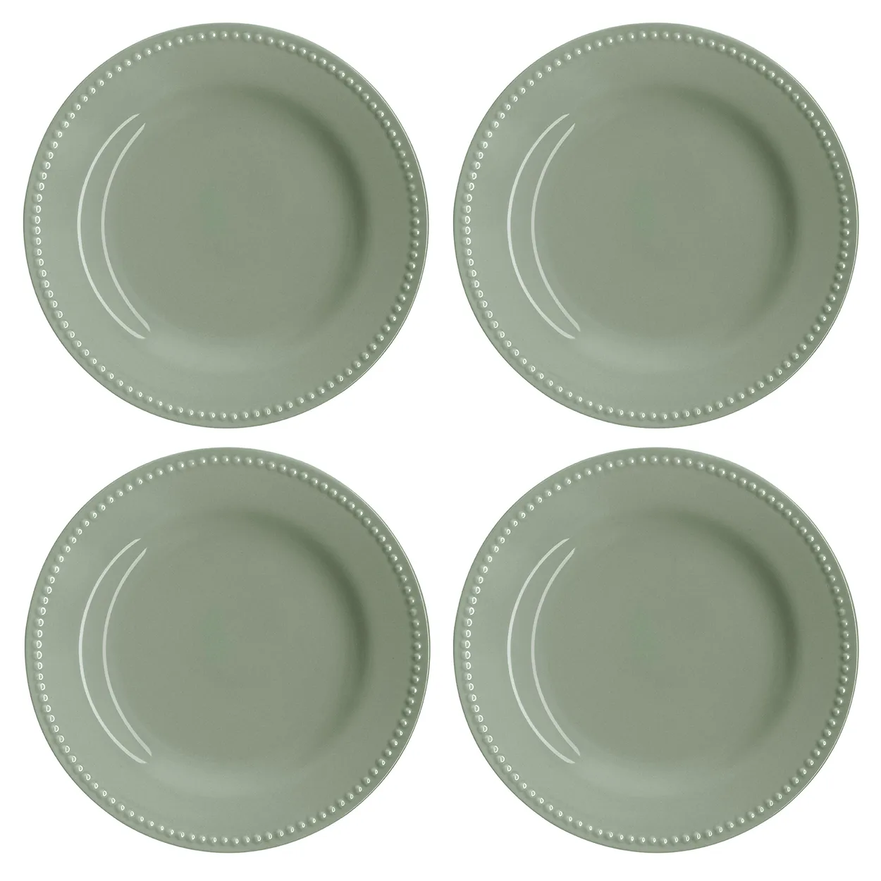 Scandi Living Dots small plate 22 cm 4-pack Green | Scandinavian Design | Small plates & side plates | Green
