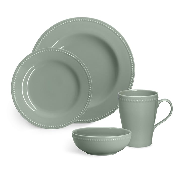 Dots small plate 22 cm 4-pack - green - Scandi Living