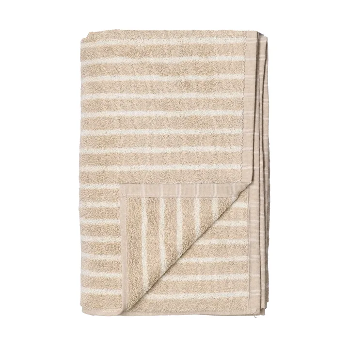 Drift bath towel 100x150 cm - Beige-white - Scandi Living
