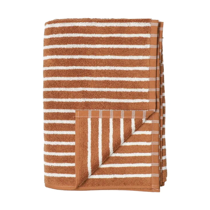 Drift bath towel 100x150 cm - Brown-white - Scandi Living
