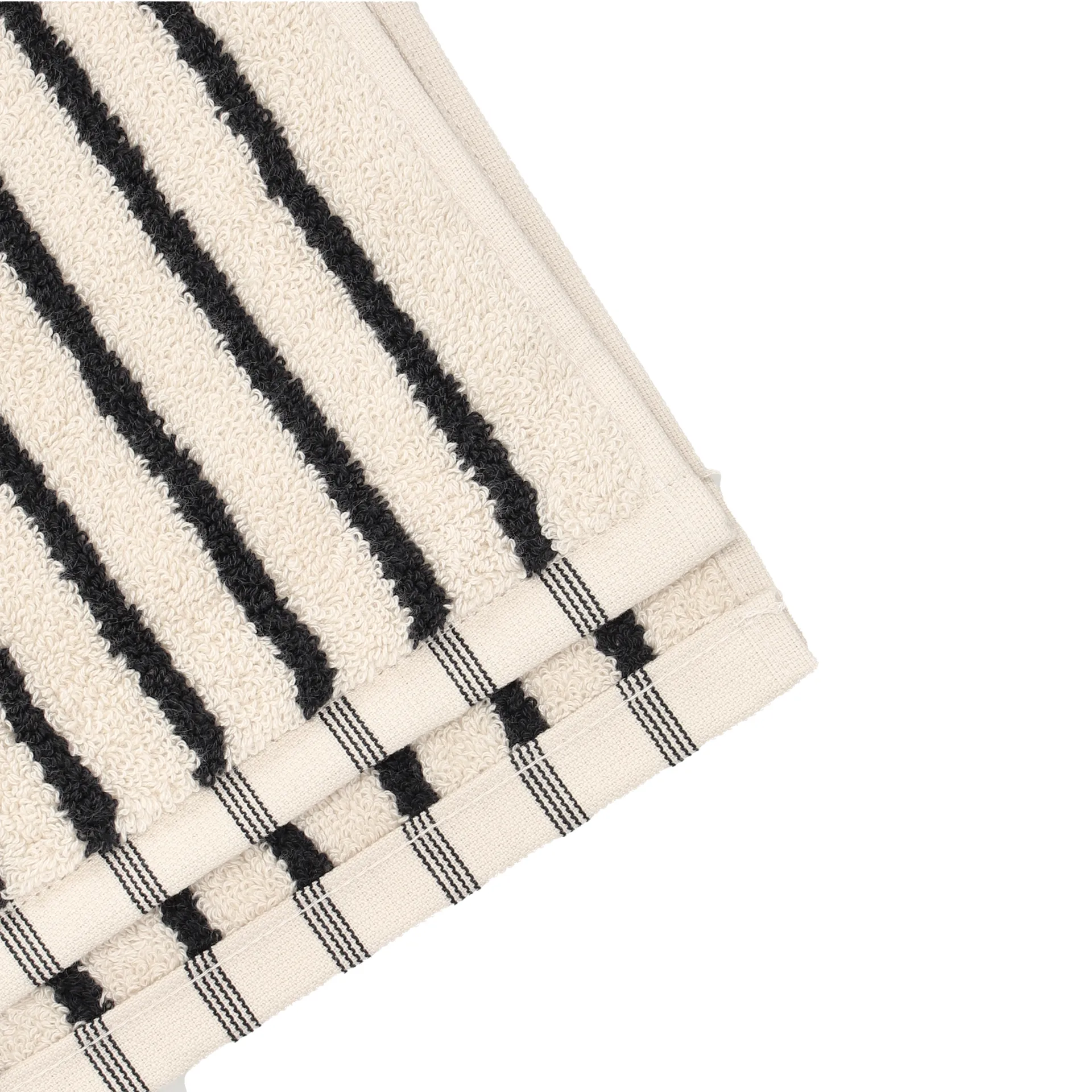 Drift bath towel 100x150 cm, White-black Scandi Living