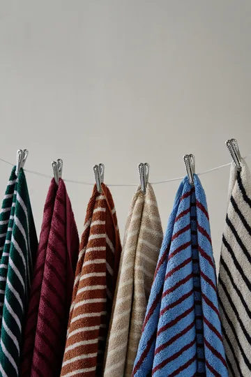 Drift bath towels 100x150 cm 2-pack - Beige-white - Scandi Living