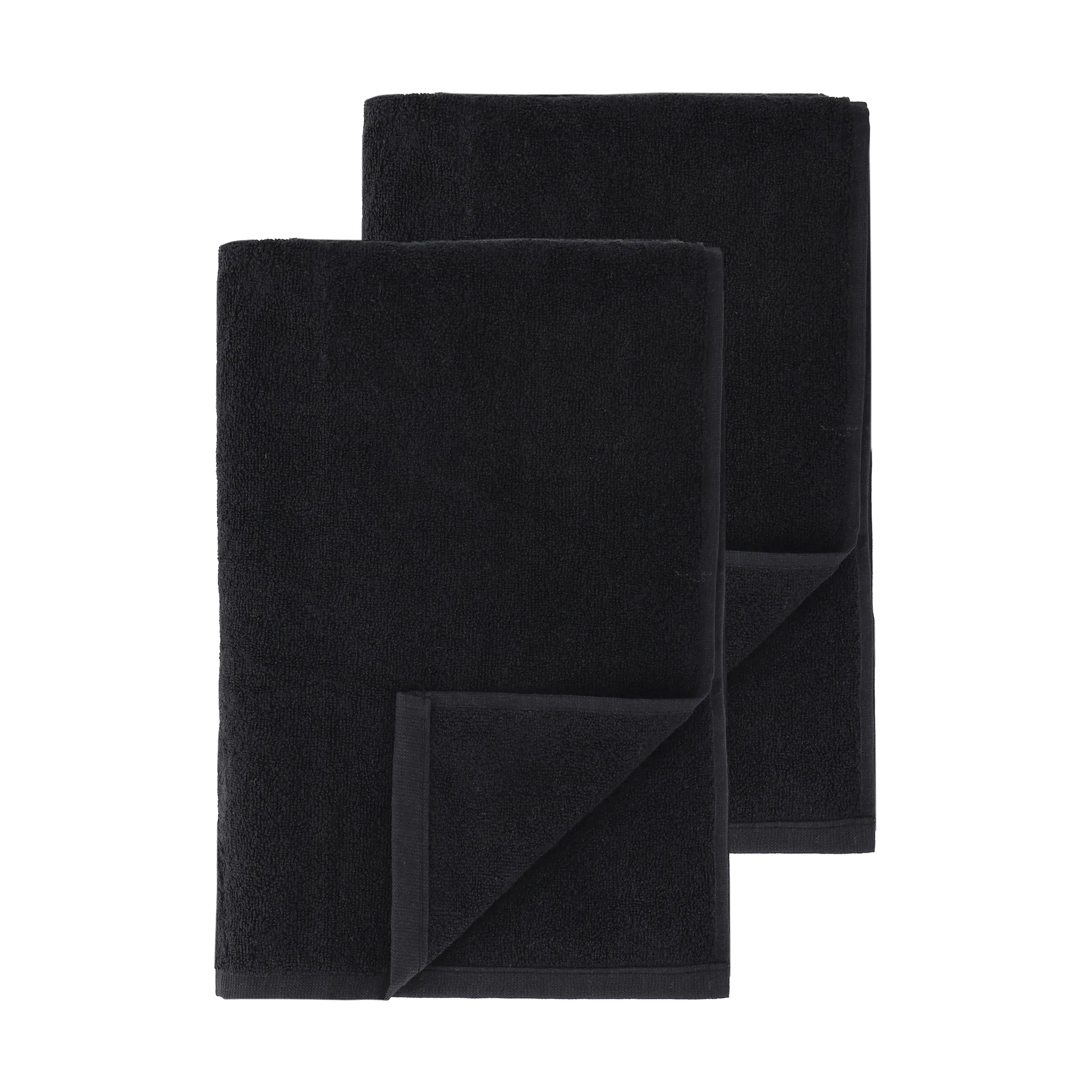 Drift bath towels 100x150 cm 2-pack - Black,  Scandi Living