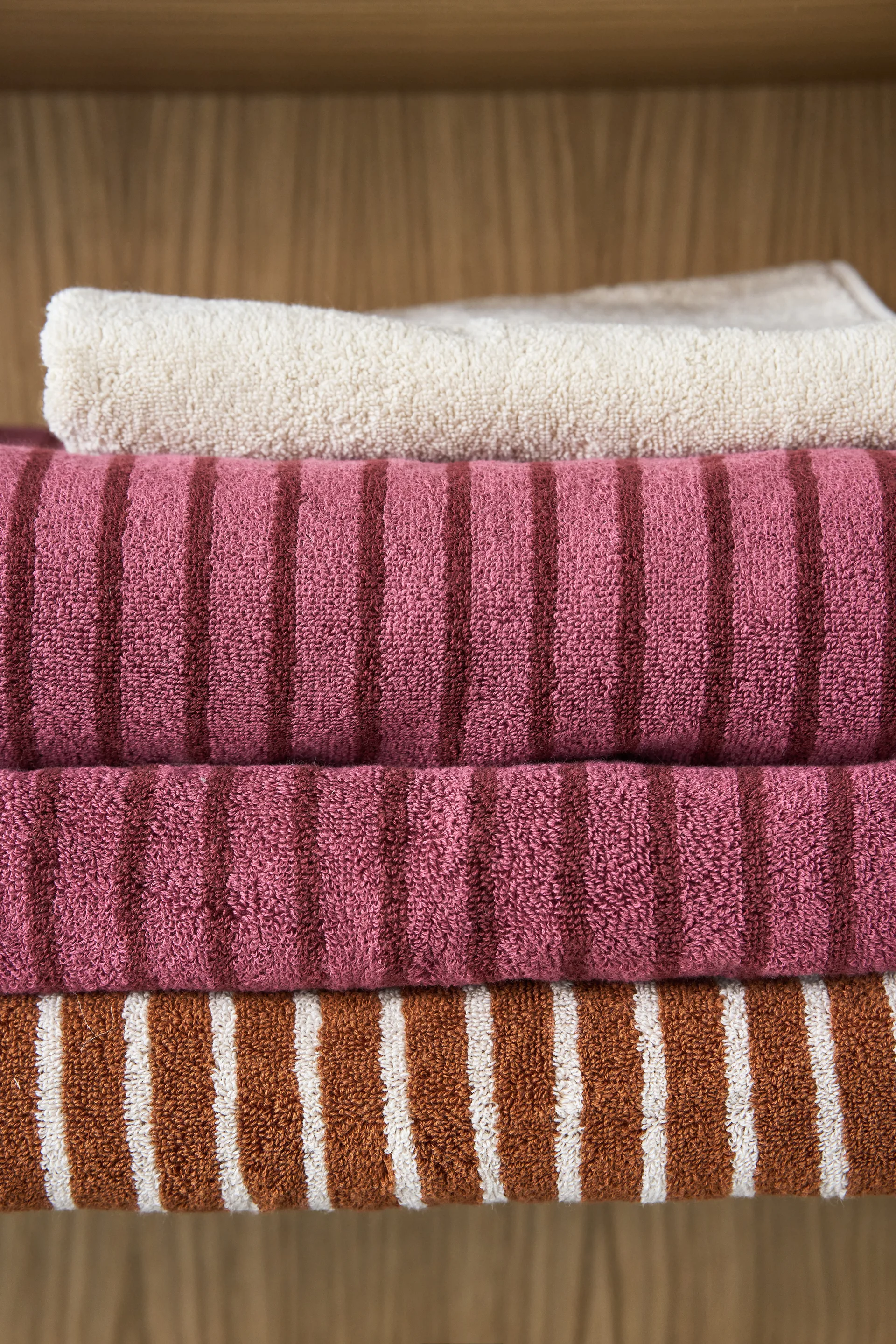 Drift bath towels 100x150 cm 2-pack - Brown-white Scandi Living