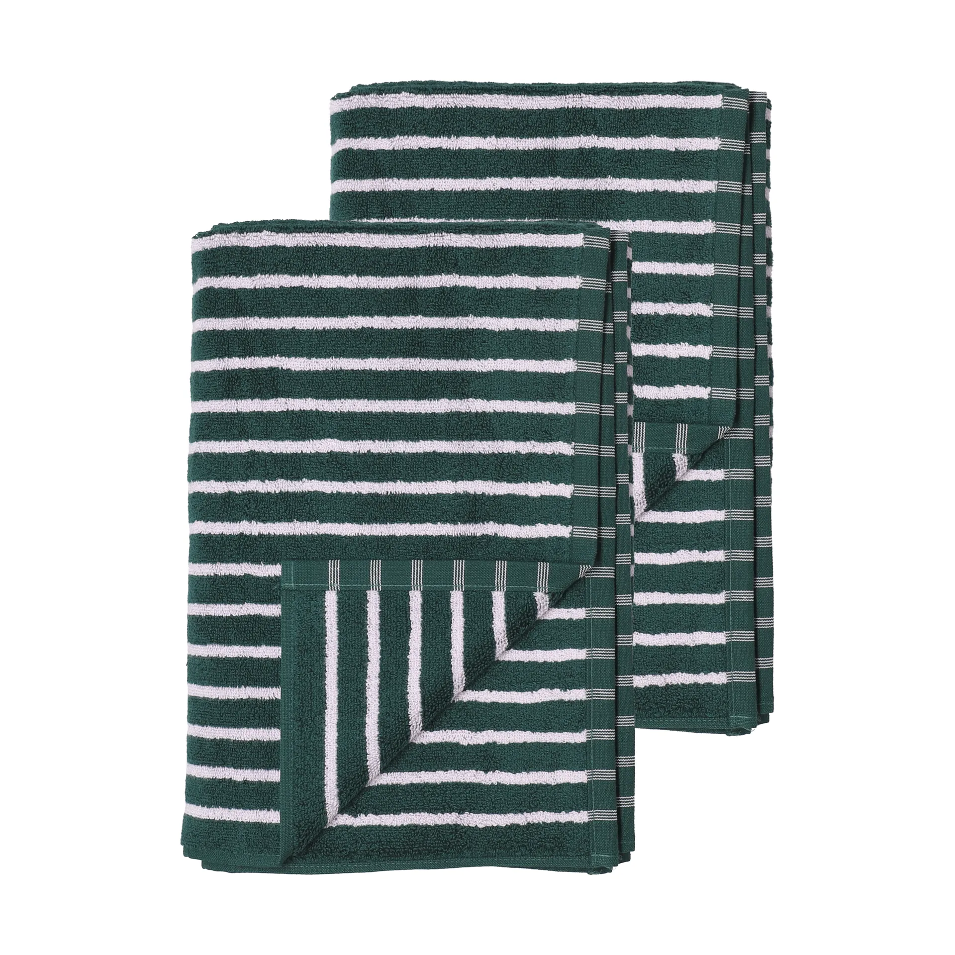 Drift bath towels 100x150 cm 2-pack - Green-purple Scandi Living
