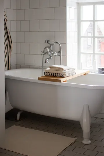 Drift bath towels 100x150 cm 2-pack - White-black - Scandi Living