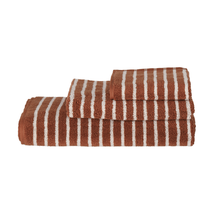 Drift towel 50x70 cm, Brown-white Scandi Living