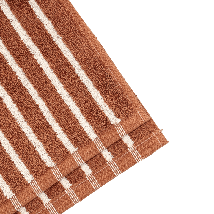 Drift towel 50x70 cm, Brown-white Scandi Living