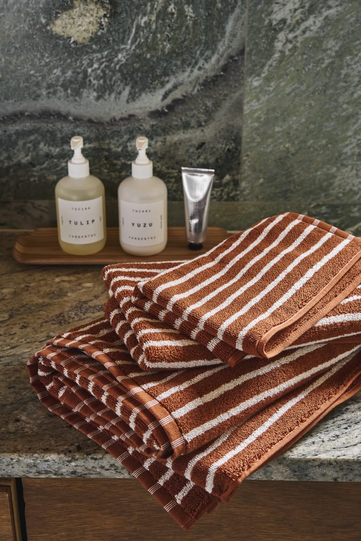 Drift towel 50x70 cm, Brown-white Scandi Living