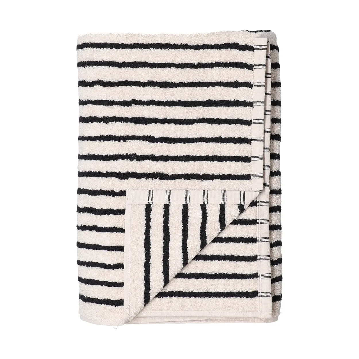 Scandi Living Drift towel 50x70 cm White-black | Scandinavian Design | Bath towels | White