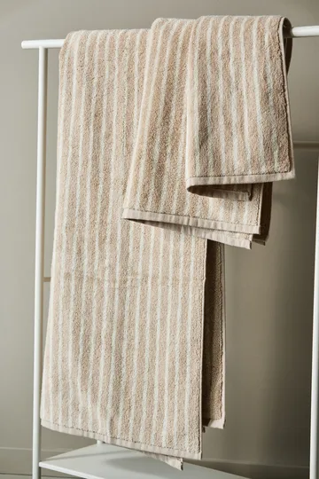 Drift towel set 4 pieces - Beige-white - undefined - Scandi Living
