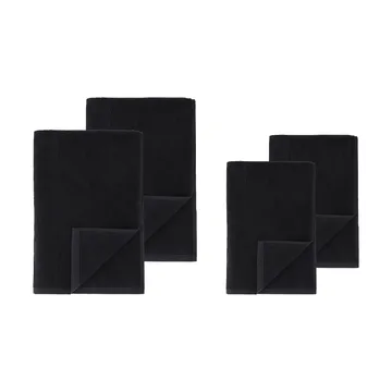 Drift towel set 4 pieces - Black - Scandi Living