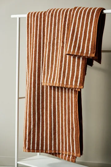 Drift towel set 4 pieces - Brown-white - undefined - Scandi Living
