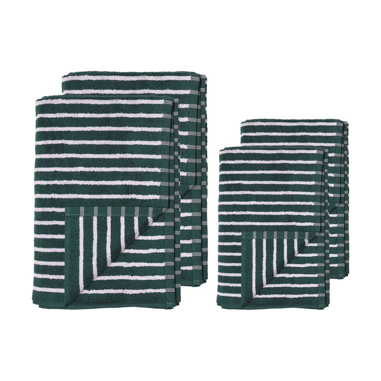 Drift towel set 4 pieces - Green-purple Scandi Living