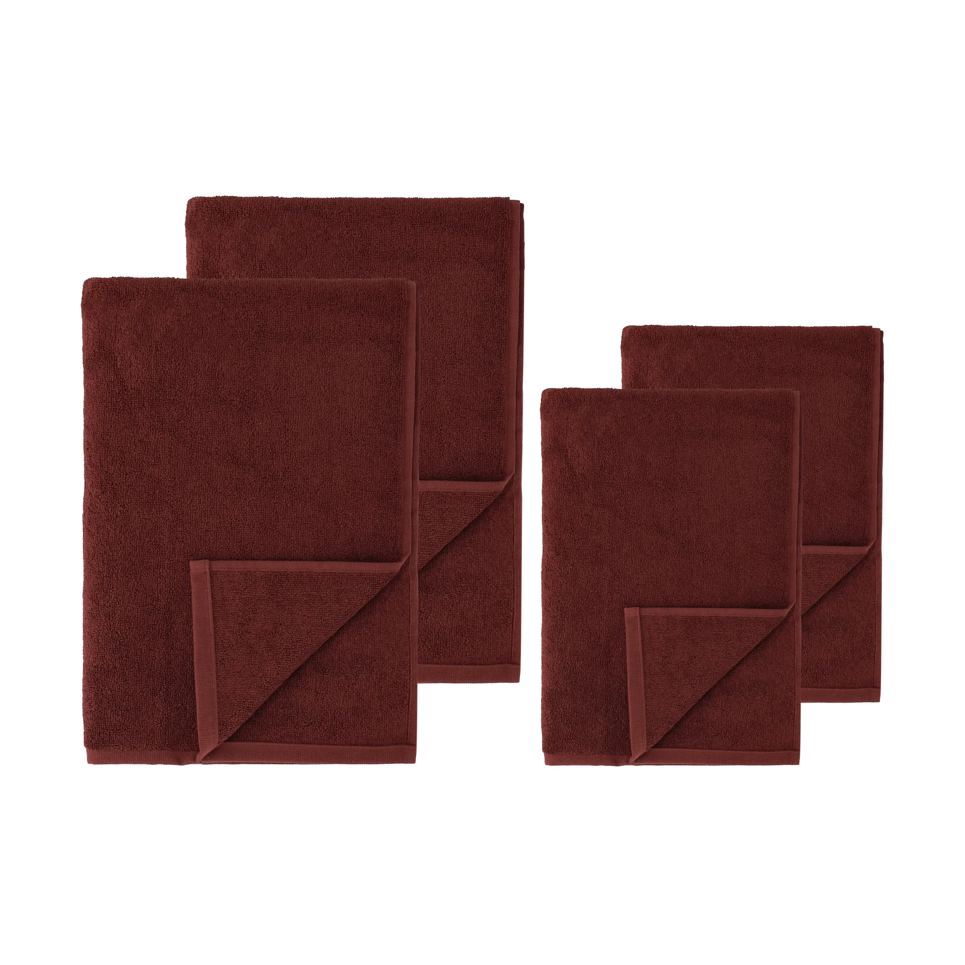 Drift towel set 4 pieces - Red,  Scandi Living