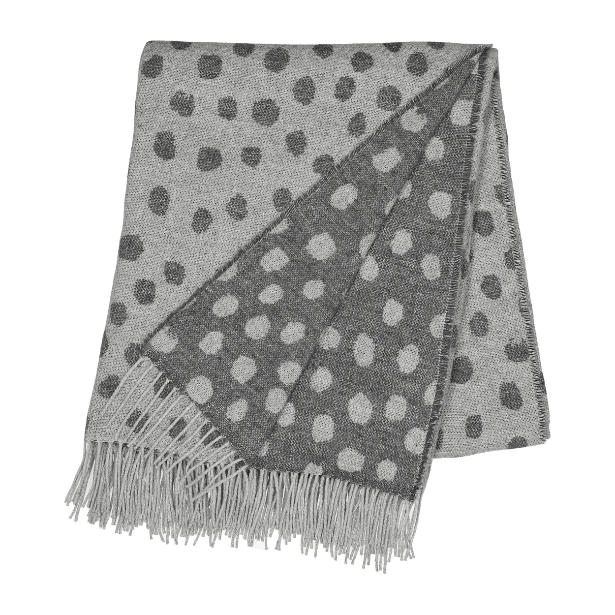 Scandi Living Droplets cotten throw 130x185 cm grey
