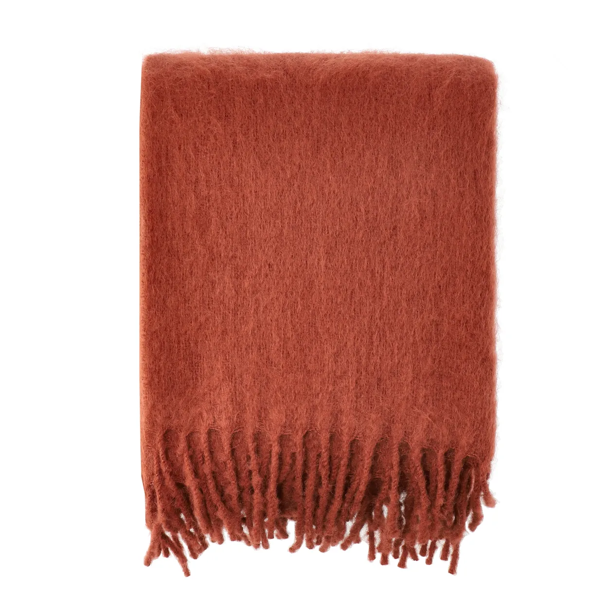 Scandi Living Dune mohair throw 130x170 cm Sienna | Scandinavian Design | Wool blankets & throws | Red