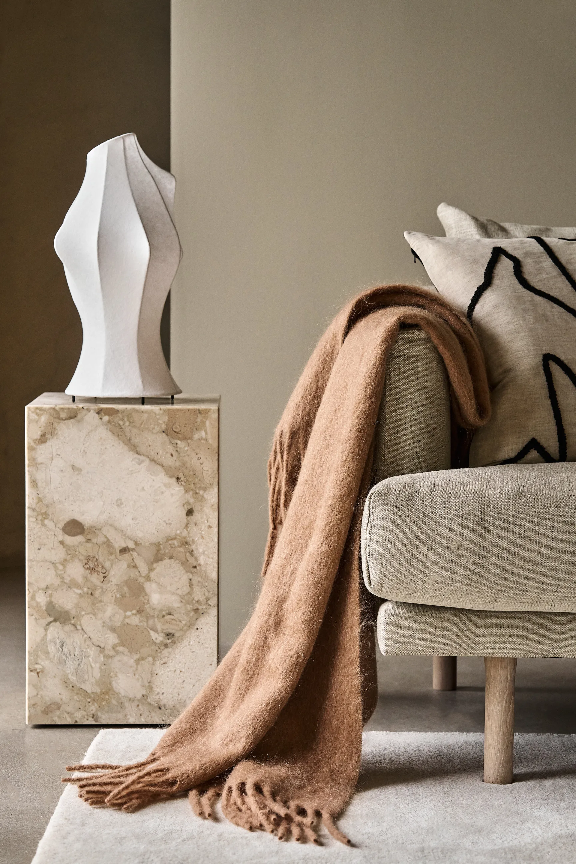 Dune mohair throw 130x170 cm, Wheat Scandi Living