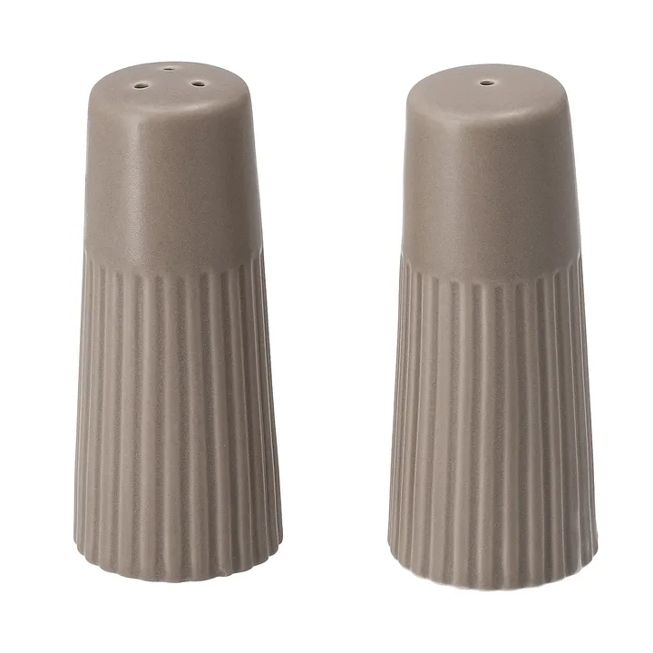Edge salt & pepper shakers, 2 pieces - Taupe, Ø3.8x8.7 cm - Scandi Living