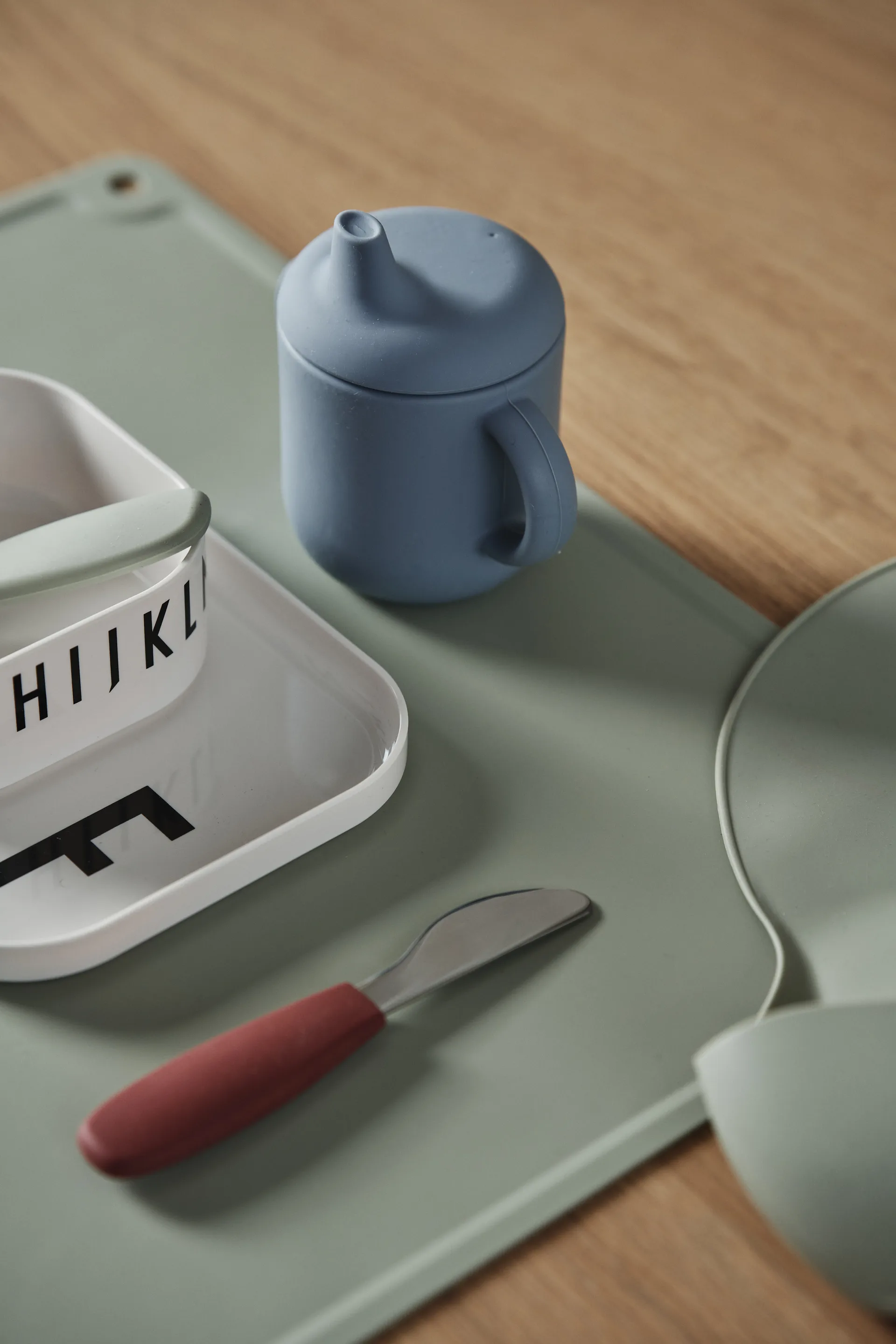 Elvie sippy cup silicone 180 ml, Blue Scandi Living