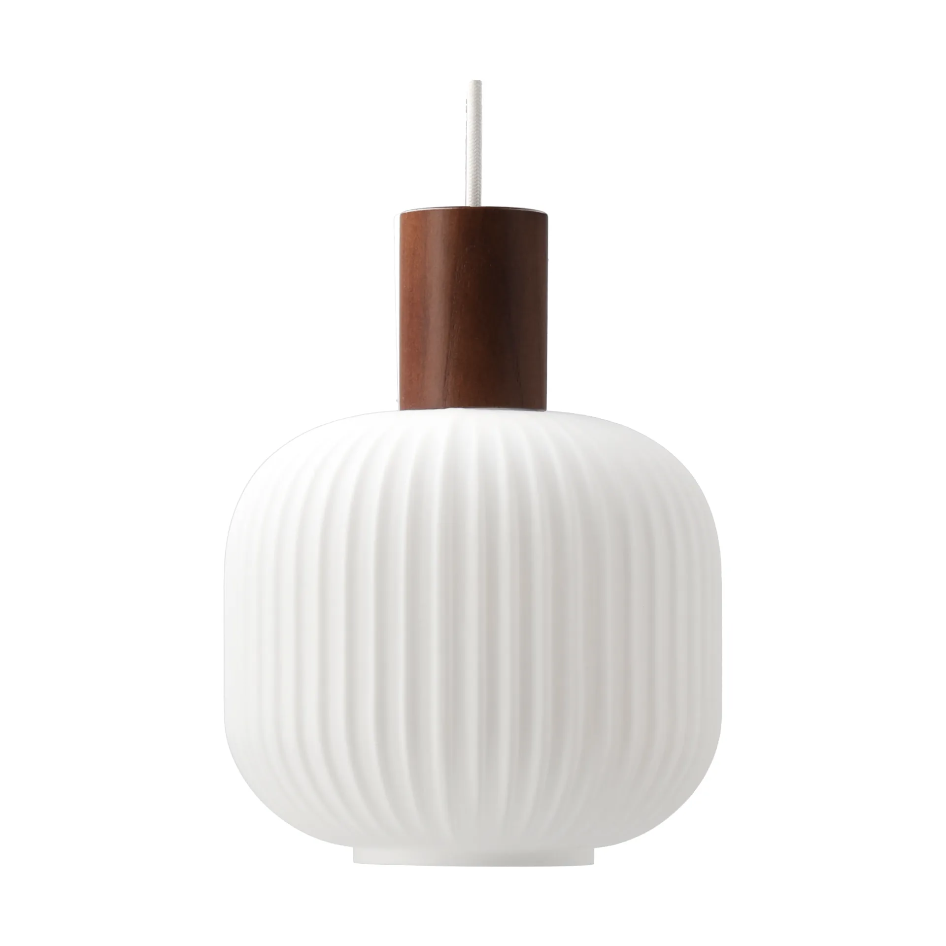 Fair pendant lamp Ø20cm, Frosted glass-dark stained ash Scandi Living
