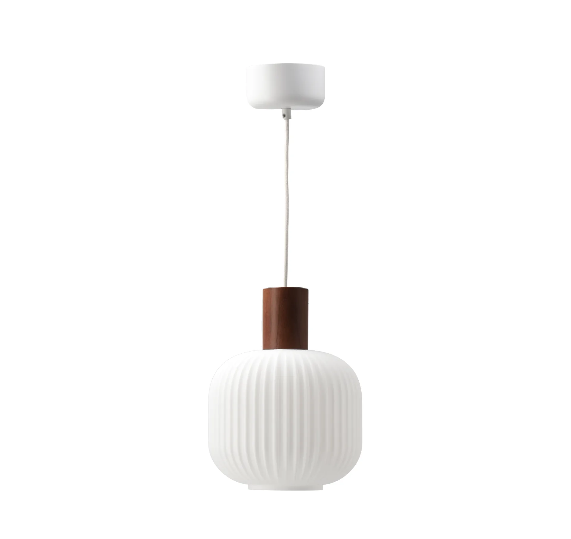 Fair pendant lamp Ø20cm, Frosted glass-dark stained ash Scandi Living