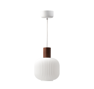 Fair pendant lamp Ø20cm - Frosted glass-dark stained ash - Scandi Living