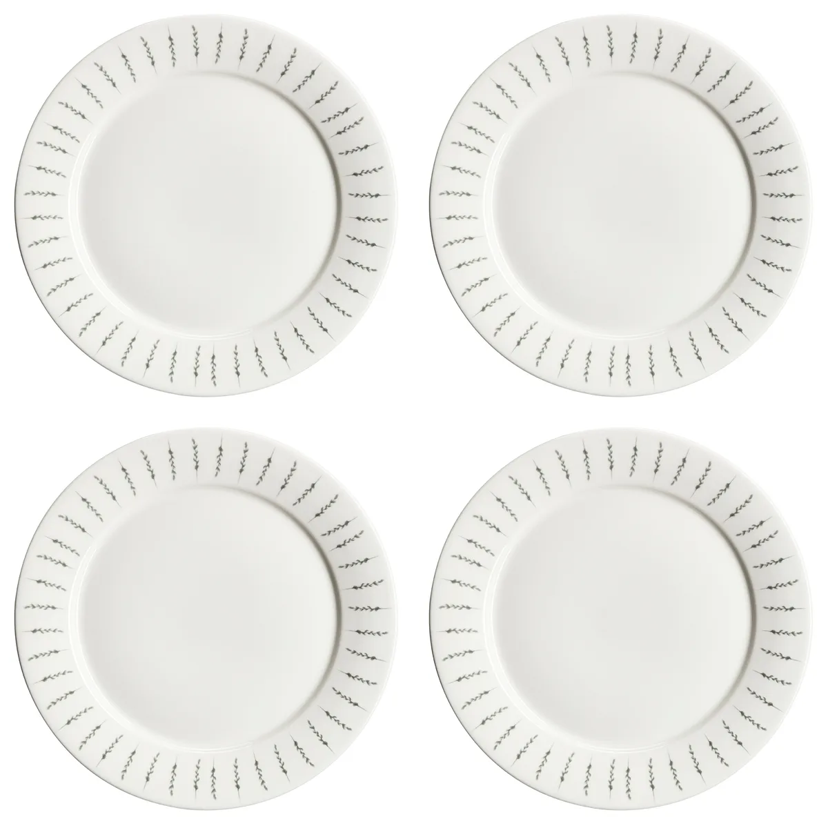 Scandi Living Fårsvingel plate 28 cm 4-pack white