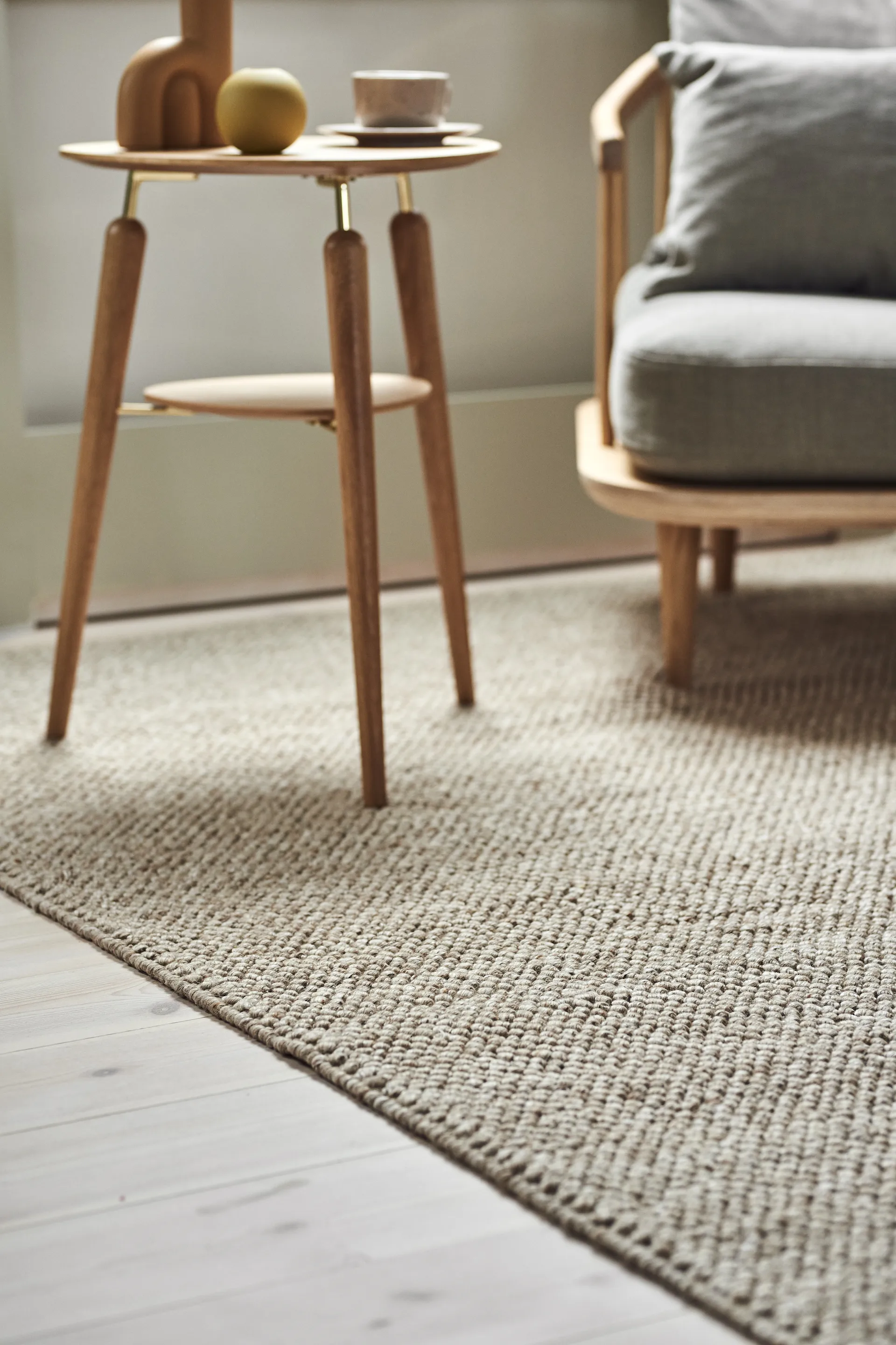 Flock wool carpet beige, 170x240 cm Scandi Living