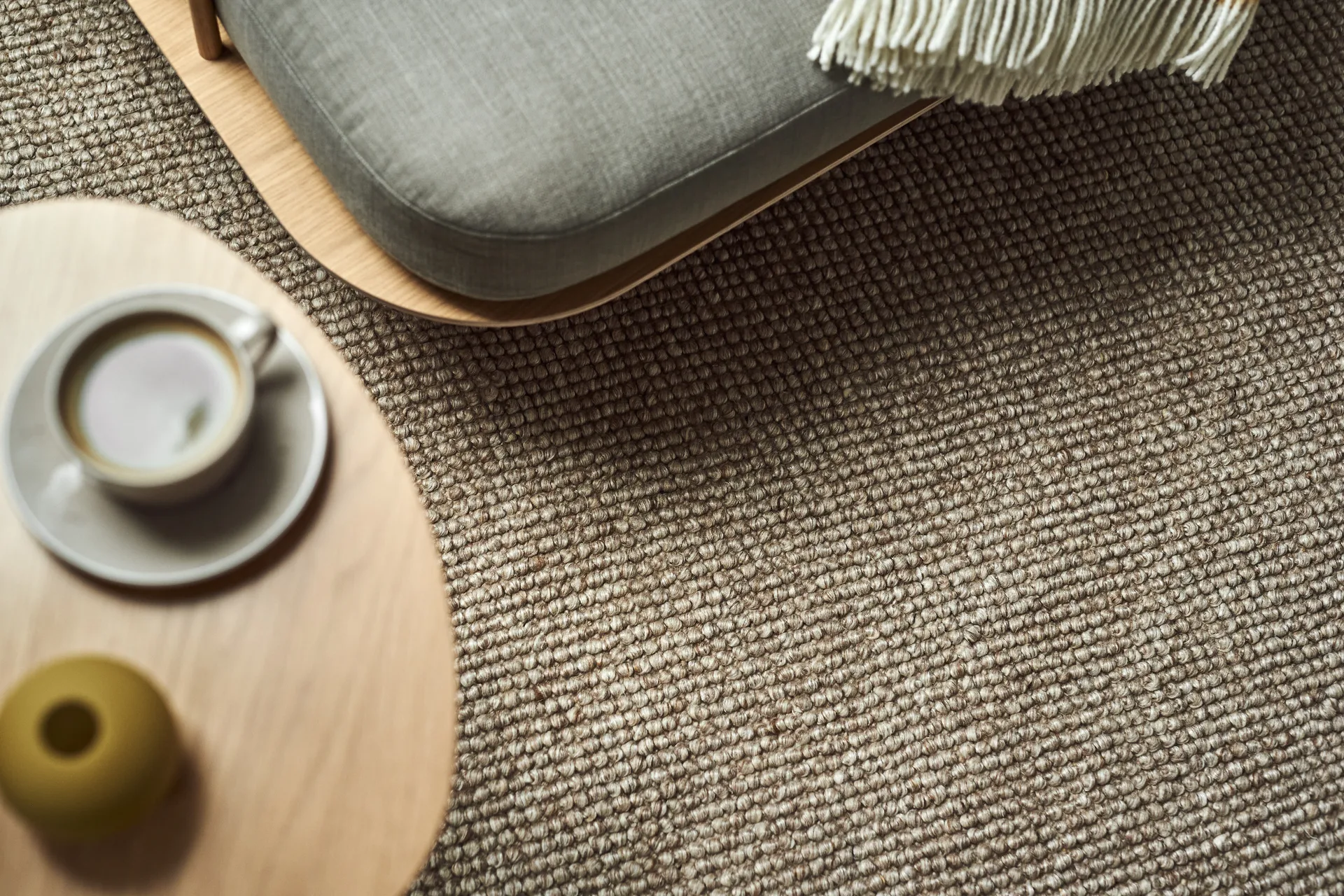 Flock wool carpet beige, 200x300 cm Scandi Living