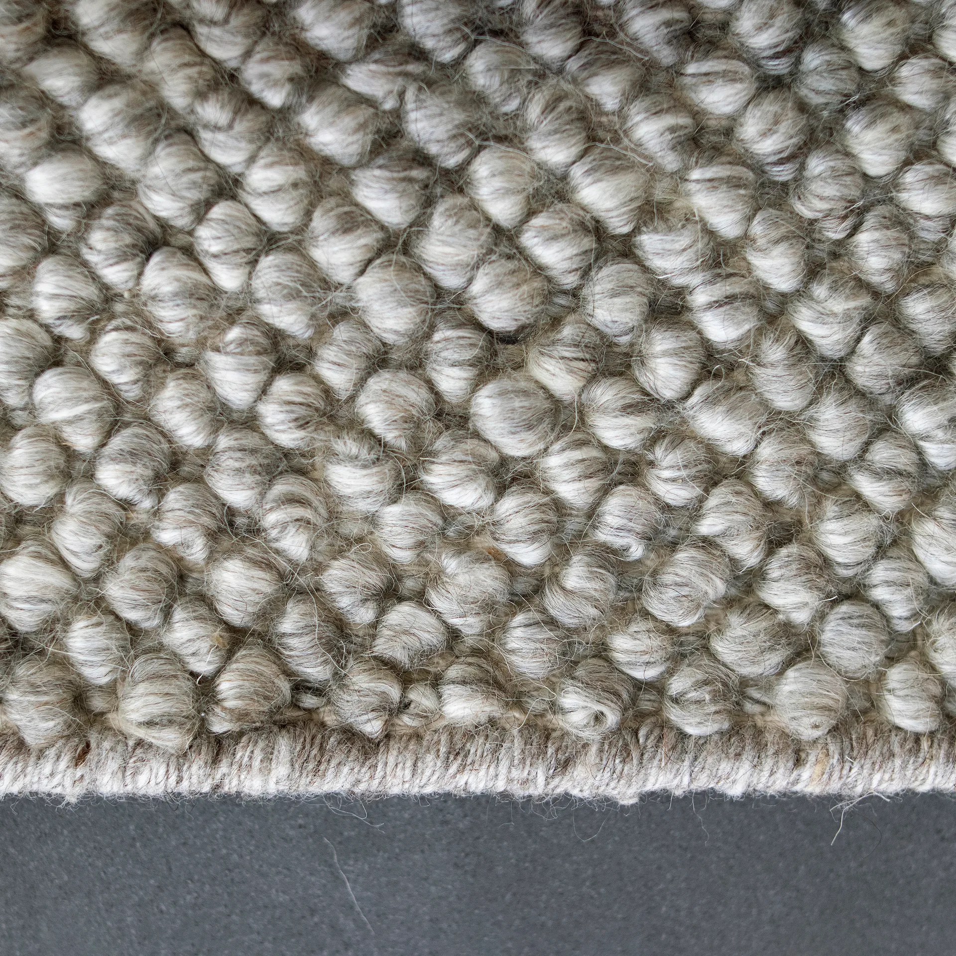 Flock wool carpet nature grey, 170x240 cm Scandi Living
