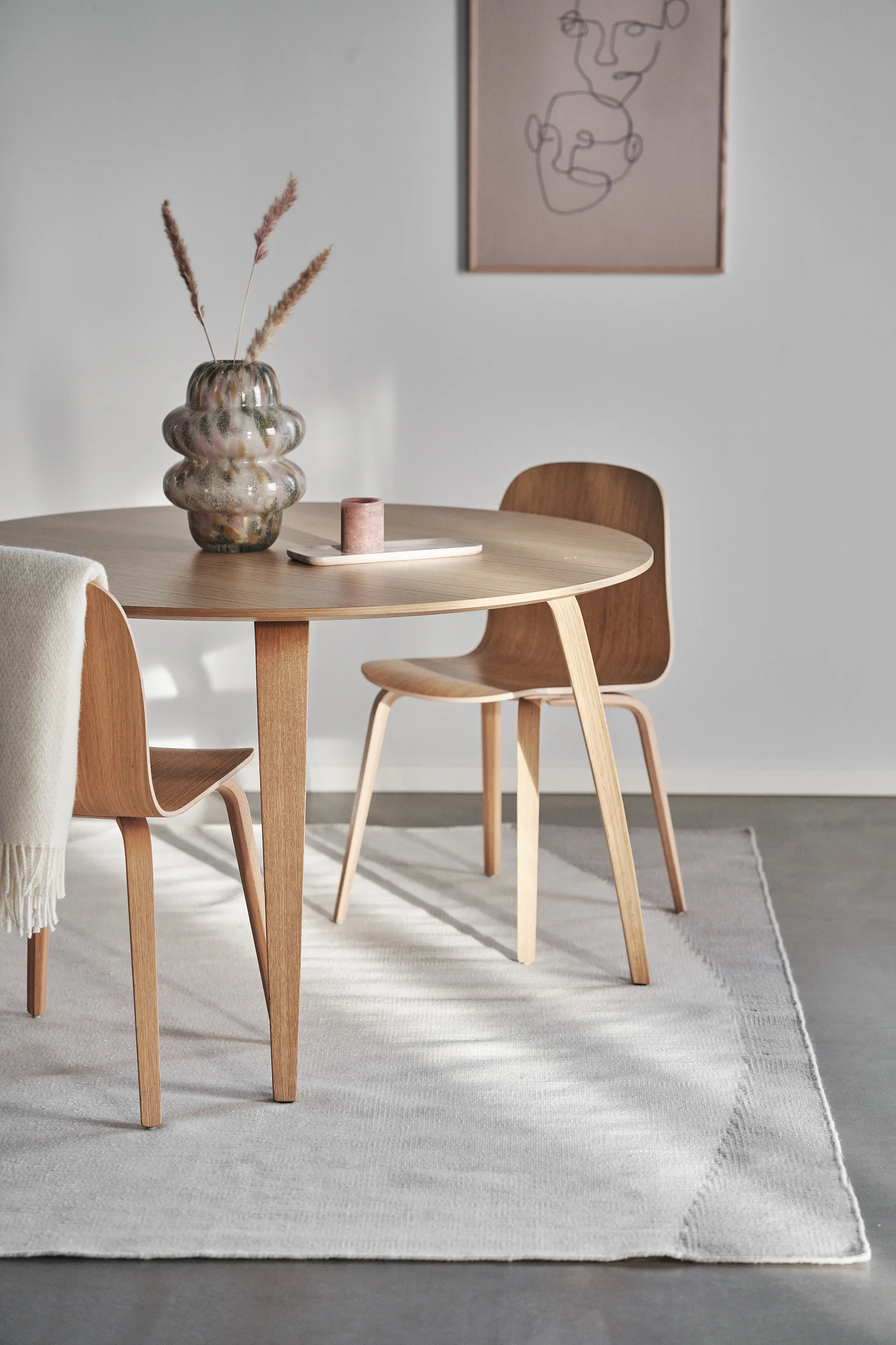 Flow kelim rug white-grey, 170x240 cm Scandi Living