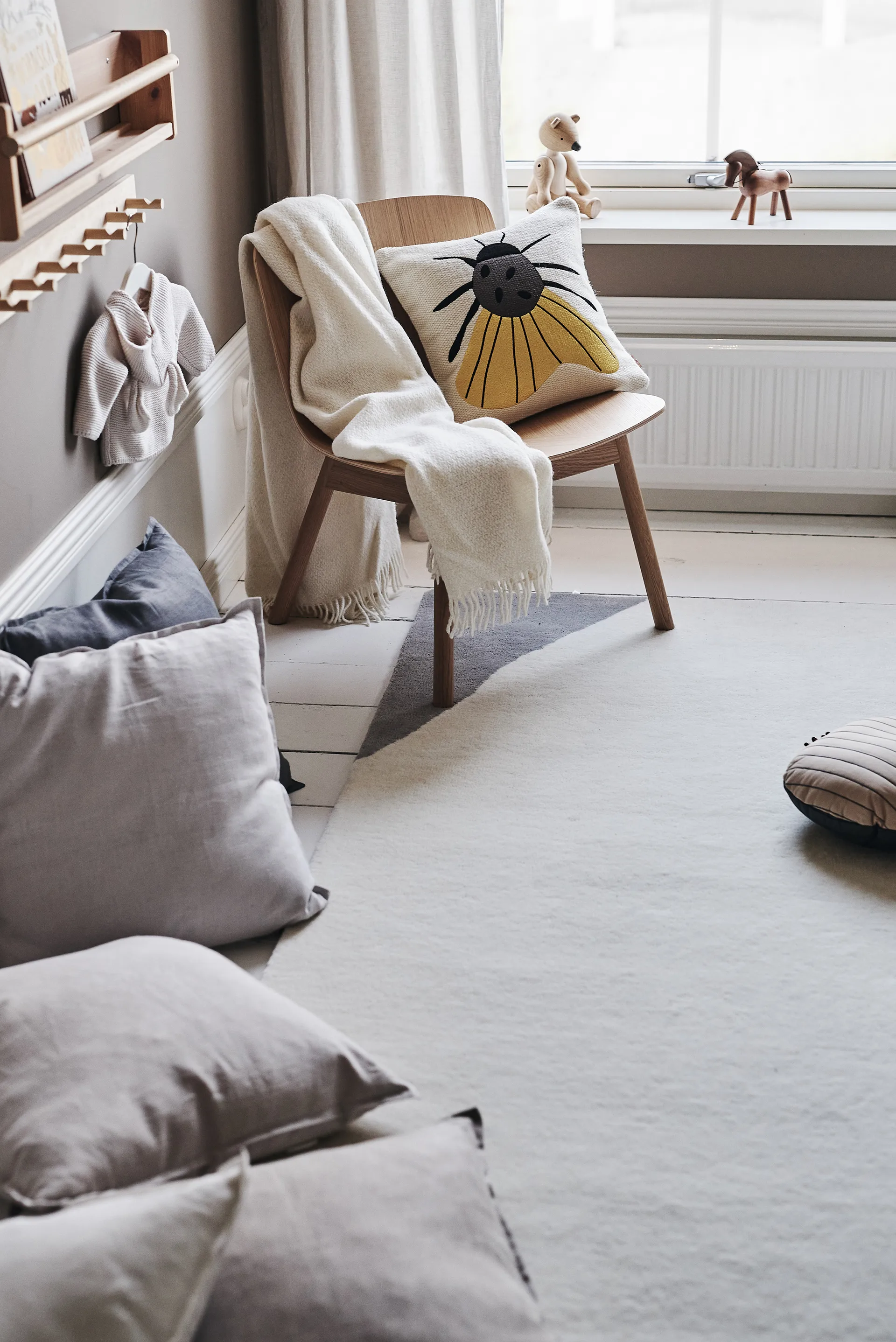 Flow wool carpet white-grey, 170x240 cm Scandi Living