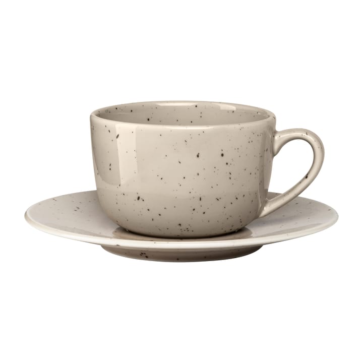 Freckle cup with saucer 26 cl - Beige - Scandi Living