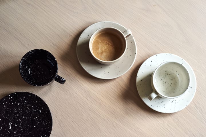 Freckle cup with saucer 26 cl - Black - Scandi Living